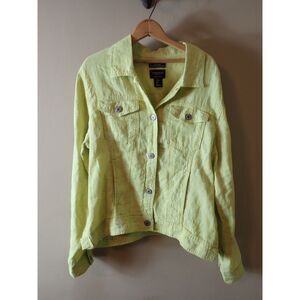 Jones & Co Jean Linen Jacket European Grown Flax Jones New York Large